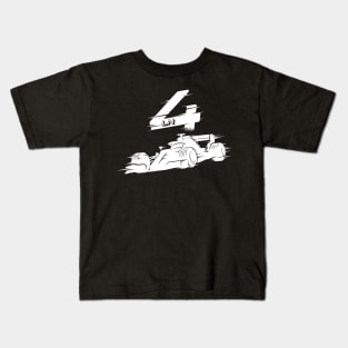 We Race On! 4 [White] Kids T-Shirt